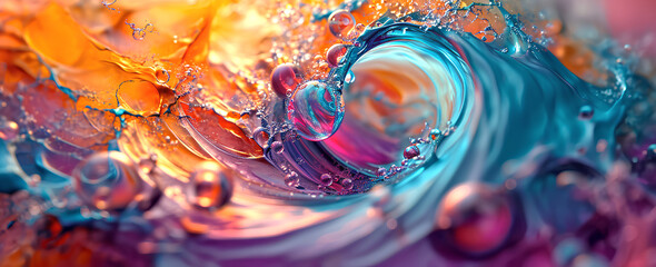 abstract colorful water vortex - obrazy, fototapety, plakaty