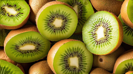  a bunch of kiwis cut in half and stacked on top of each other with the kiwis in the middle of the kiwis and the kiwis.