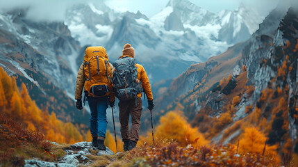 Obraz premium Hand in Hand: Climbing Life's Peaks Together