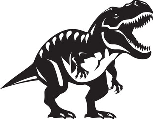 Modern Jurassic: T-Rex Vector Emblem in Contemporary Black