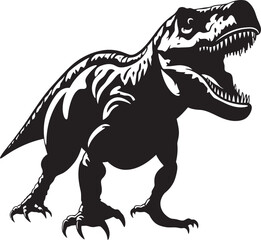 Modern Minimalist: T-Rex Vector in Sleek Black Silhouette