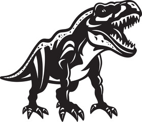Powerful Presence: T-Rex Emblem in Bold Black Design
