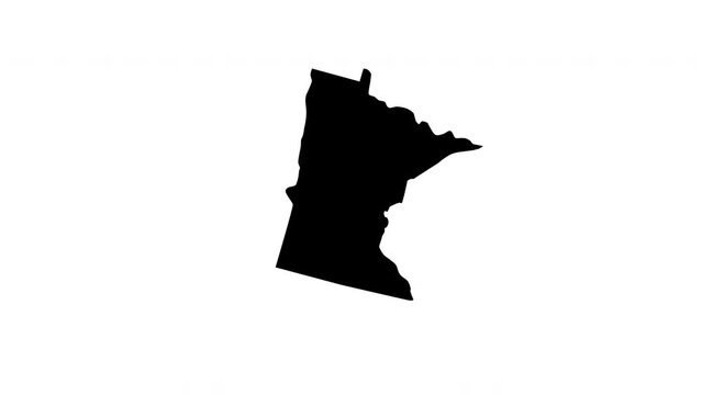 Minnesota state map animation video