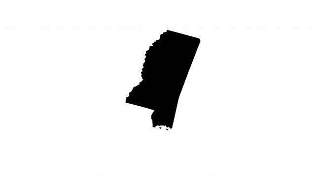 Mississippi state map animated video