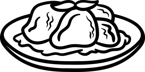 Rendang Indonesian Food Doodle