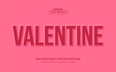 Valentine Pink 3D Embossed Editable Text Effect, Editable Font Style Premium Vector