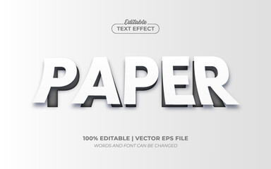 Paper Cutout Emboss 3D Editable Text Effect, Editable Font Style Premium Vector