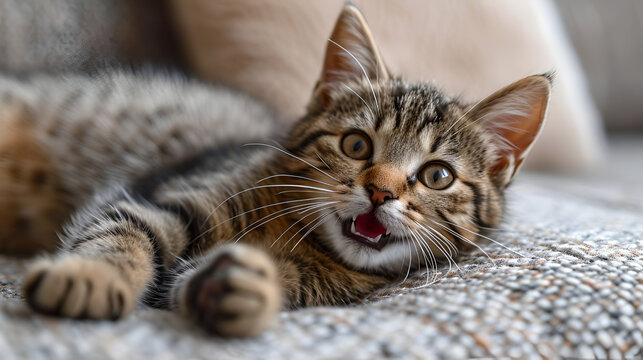 cute happy cat smiling