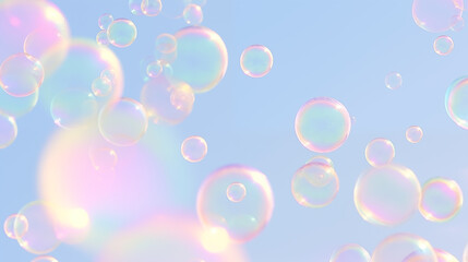 bubble background bokeh soap bubbles light blue sky rainbow 