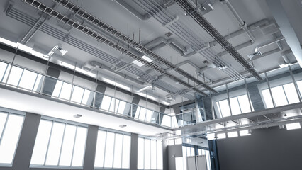 Laboratory interior or manufacturing factory with space