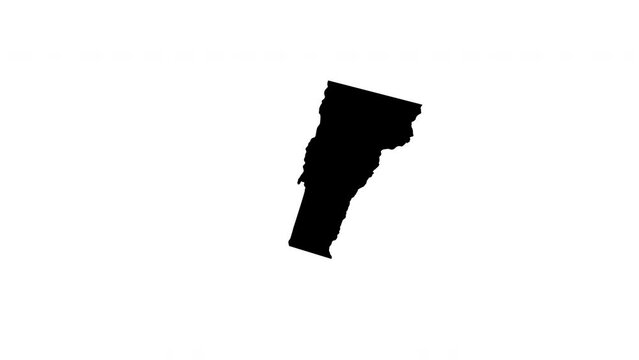 Vermont state map animation video