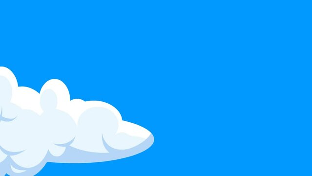 Animated Clouds Moving Fast on blue Screen