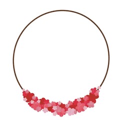 Abstract sweet pink flower wreath watercolor illustration for decoration on romance and Valentine's day festival.