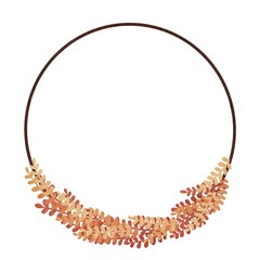 Obraz premium Abstract autumn fern leaves wreath illustration for decoration on nature and Autumn seasonal.