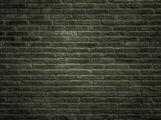 Bricks wall vintage retro style dark green abstract brick background and texture.