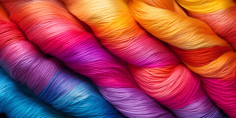 silk yarn background in a gradient of vivid colors 