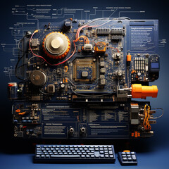 Fototapeta premium blueprint_of_a_computer
