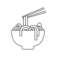 Illustration vector of ramen noodle japanese food illustration Coloring book Design style isolated white background