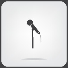 Microphone symbol, vector illustration on a light background.