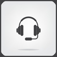 Headphones, vector illustration on a light background.