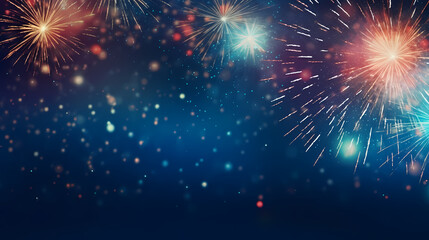 Fototapeta premium Fireworks background for celebration, holiday celebration concept