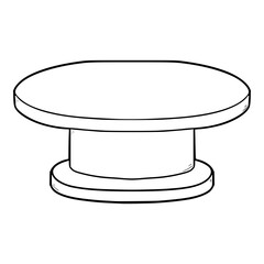 simple round table illustration outline vector