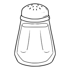 salt and pepper shakers illustration outline vector