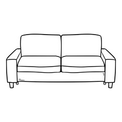 cozy sofa illustration outline vector