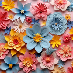 Fototapeta na wymiar 3D floral digital print, vibrant colors, pastel colors