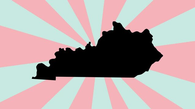Kentucky state map animation with a rotating background