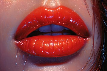 illustration of red lips up close