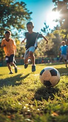 Back to school, After-School Sports, Capture the energy and enthusiasm of students participating in after-school sports, background image, generative AI