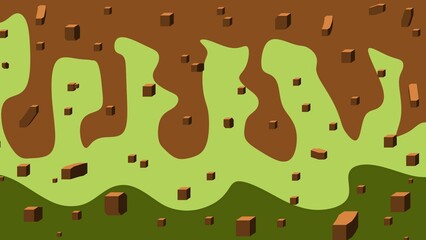 Abstract background with melting chocolate and green macha texture.  - obrazy, fototapety, plakaty