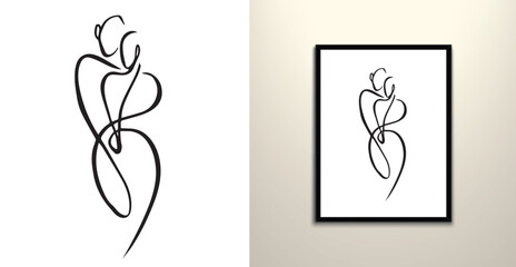 Stylish women line art drawing illustration 