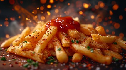 french fries, cooked potatoes