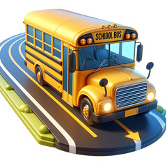 Isometric 3D School Bus