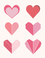 Paper cut out love heart collection