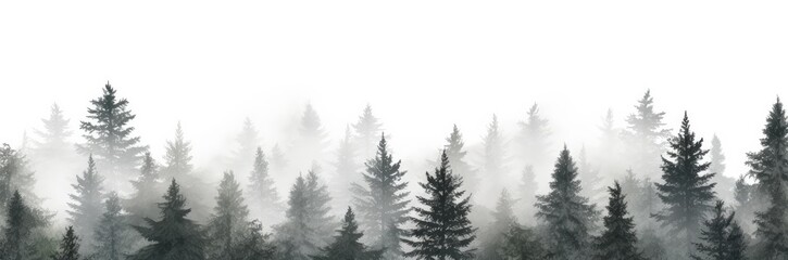 Fototapeta na wymiar Pine tree landscape panorama. seamless pattern