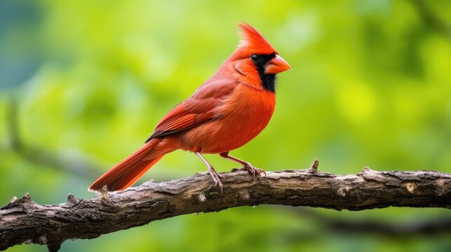 cardinal bird branch green
