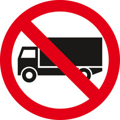 no transit of freight vehicles, no transit of cargo vehicles,Traffic Sign , Vector, symbol, transport icon,Prohibiting sign © cristina