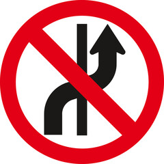 Changing Lane, Do Not Go Right , No Change Traffic Lanes,Traffic Sign , Vector, symbol, transport icon