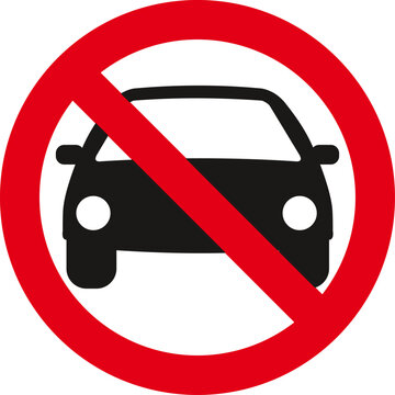 prohibiting thoroughfare for all motor vehicles, no drive vehicules,Prohibiting sign,Traffic Sign , Vector, symbol, transport icon	
