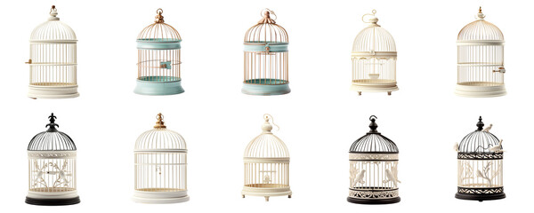 set collection bird cage Artificial Intelligence Generative - Powered by Adobe