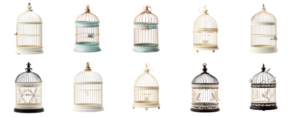 set collection bird cage Artificial Intelligence Generative