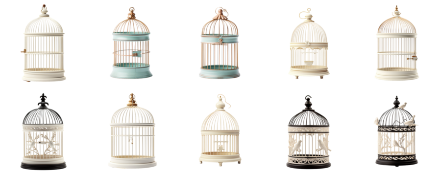 set collection bird cage Artificial Intelligence Generative