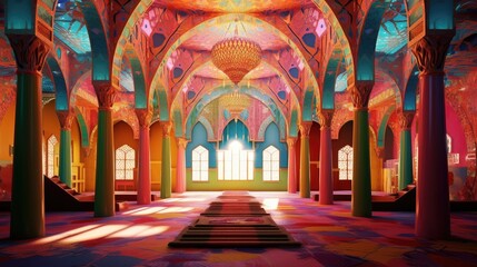 Fototapeta na wymiar Colorful Beautiful Architecture of a mosque