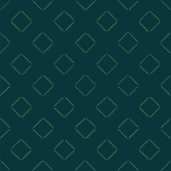 green hand drawn squares. blue geometric repetitive background. vector seamless pattern. folk decorative art. wrapping paper. textile fabric swatch