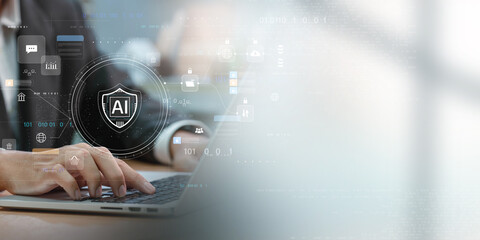Network cybersecurity and privacy using artificial intelligence to safeguard data. AI technology is...