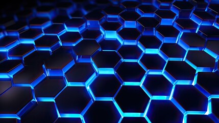 A background with neon blue diamonds arranged in a honeycomb pattern