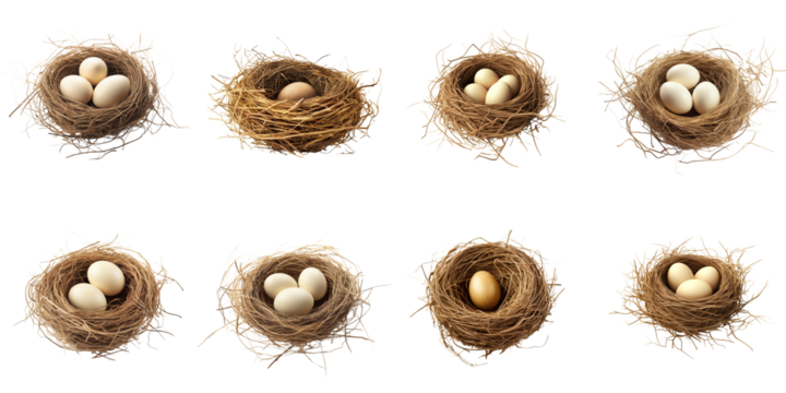 set collection bird nest Artificial Intelligence Generative